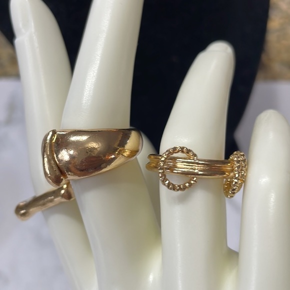 Gold Geo Trio Ring Set - Picture 7 of 10